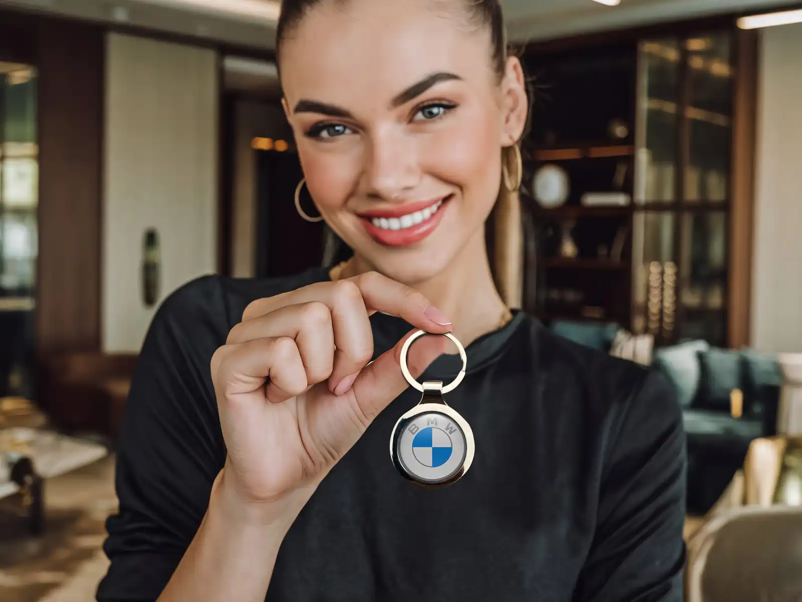 BMW Glossy Keychains Alloy Sturdy Design